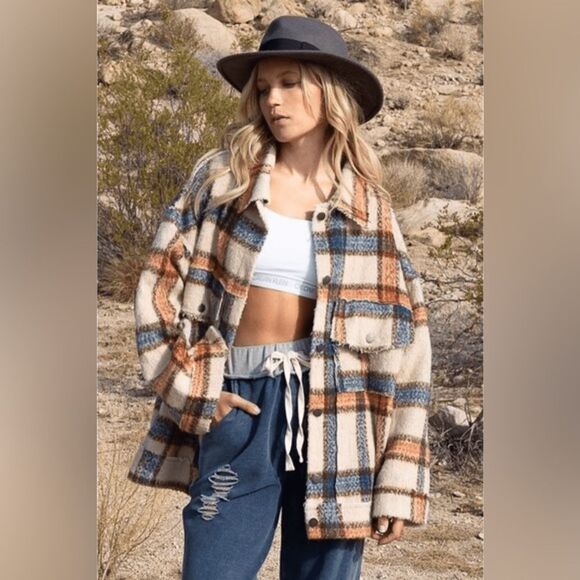POL | Jackets & Coats | Polcozyup Spice Plaid Shacket | Poshmark